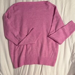 Marled Off-the-Shoulder Pink Sweater